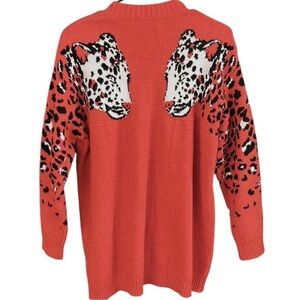 EUC MINKPINK Open Front Cheetah Sweater Size Medium
